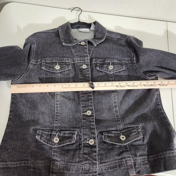Chicos Platinum Jacket Black Denim Large - Picture 8 of 14